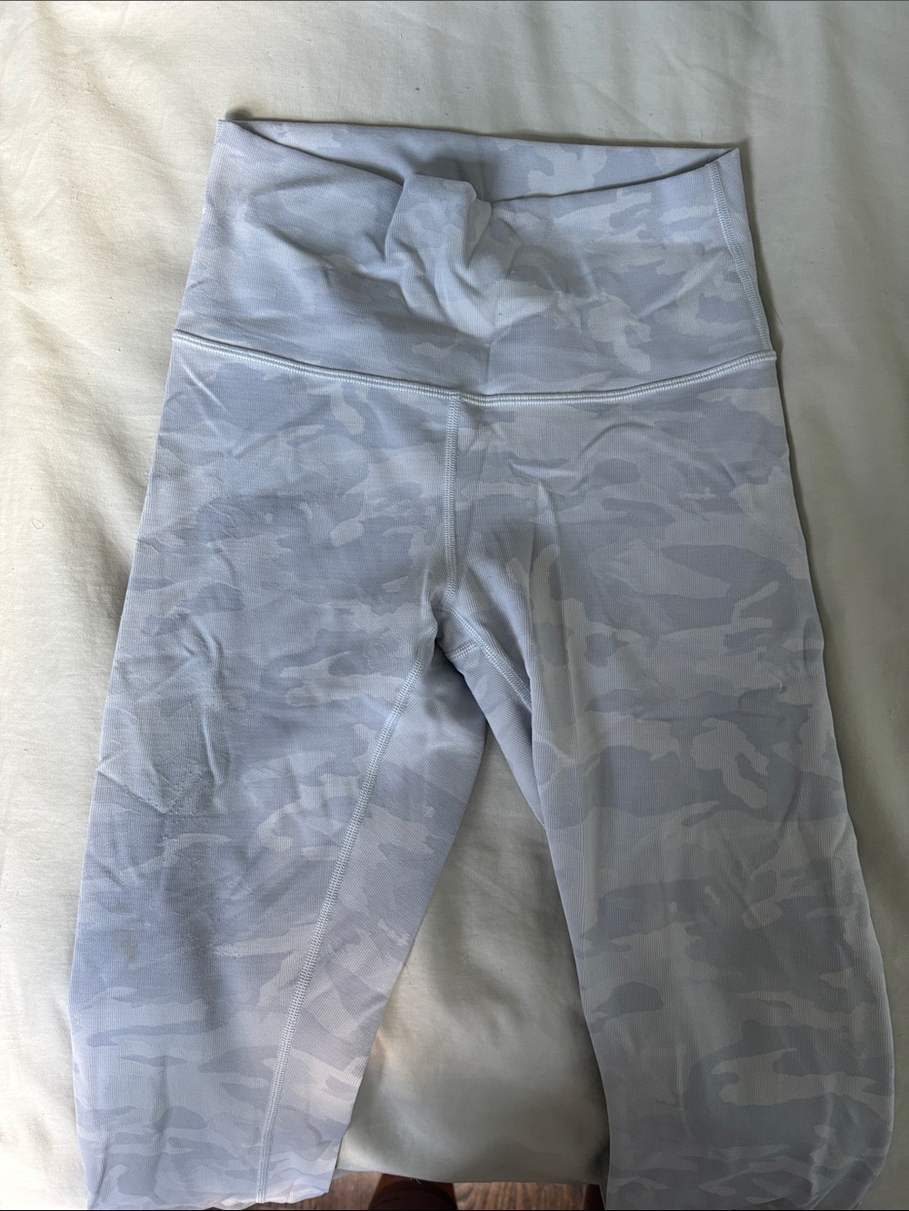High-Waist women’s Active full length Leggings - Light Gray Camo